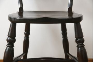 中古　松本民芸家具　#49型A　背もたれの美しいデザインが印象的なワイコムチェア(板座チェア、ダイニングチェア、椅子、イス)(定価約11万円)(R-068799)