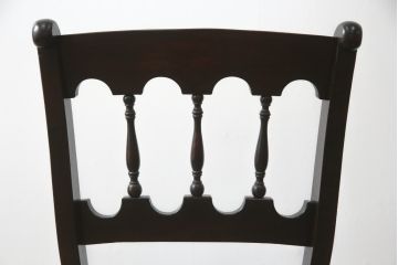 中古　松本民芸家具　#49型A　背もたれの美しいデザインが印象的なワイコムチェア(板座チェア、ダイニングチェア、椅子、イス)(定価約11万円)(R-068799)