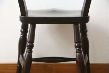 中古　松本民芸家具　#49型A　背もたれの美しいデザインが印象的なワイコムチェア(板座チェア、ダイニングチェア、椅子、イス)(定価約11万円)(R-068799)
