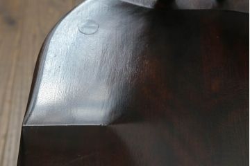 中古　松本民芸家具　#91型　落ち着きのある大人カフェ風インテリアが叶うキャプテンチェア(アームチェア、板座チェア、椅子、ダイニングチェア、イス)(定価約13万円)(R-068800)