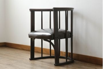 和製アンティーク　ブナ材　落ち着いた色合いと曲げ木のデザインが美しいチェア(アームチェア、ダイニングチェア、椅子、イス)(R-068801)