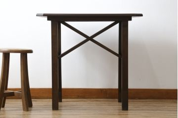和製アンティーク　昭和中期　YAMAHA(ヤマハ、山葉、日本楽器)　レトロモダンな折りたたみ式のサイドテーブル(折り畳み机、カフェテーブル、コーヒーテーブル、ナイトテーブル)(R-068802)