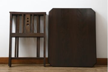 和製アンティーク　昭和中期　YAMAHA(ヤマハ、山葉、日本楽器)　レトロモダンな折りたたみ式のサイドテーブル(折り畳み机、カフェテーブル、コーヒーテーブル、ナイトテーブル)(R-068802)