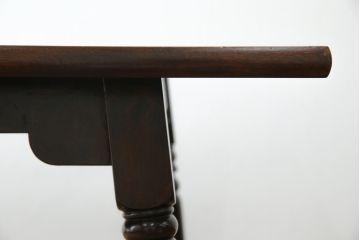 中古　松本民芸家具　クラシカルな雰囲気のA型食卓(ダイニングテーブル、ワークデスク、作業台、4人掛け)(定価約21万円)(R-068804)