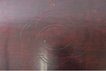 和製アンティーク　溜塗り　凝ったデザインと彫刻が素敵な漆塗りの座卓(ローテーブル、センターテーブル、リビングテーブル)(R-068805)