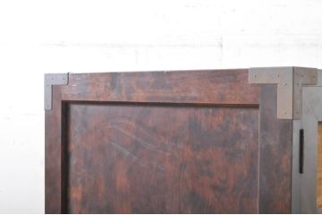 和製ビンテージ　松本民芸家具　高山デザイン　クズ布張りが素敵なワードローブ(衣装箪笥、洋服タンス、収納たんす、引き出し、ヴィンテージ)(R-068810)