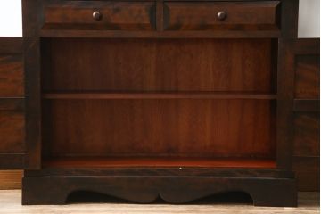 中古　松本民芸家具　品の良さを感じさせるシックな佇まいのA型食器棚(キャビネット、収納棚、戸棚)(定価約55万円)(R-068812)