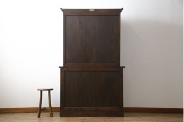 中古　松本民芸家具　品の良さを感じさせるシックな佇まいのA型食器棚(キャビネット、収納棚、戸棚)(定価約55万円)(R-068812)