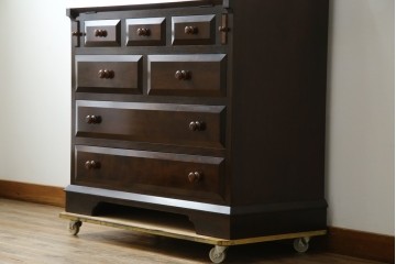 中古　松本民芸家具　T型　シックで上品な佇まいが魅力のライティングビューロー　定価約37万円　(R-068813)