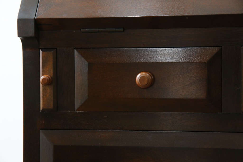 中古　松本民芸家具　T型　シックで上品な佇まいが魅力のライティングビューロー　定価約37万円　(R-068813)