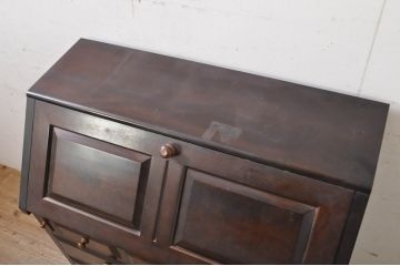 中古　松本民芸家具　T型　シックで上品な佇まいが魅力のライティングビューロー(定価約37万円)(ワークデスク、簿記机、在宅用、在宅ワーク用、収納棚、戸棚)(R-068813)