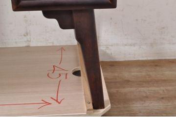中古　松本民芸家具　丸型一面鏡　西洋アンティークのようなデザインが魅力的なドレッサー(鏡台、ミラー、化粧台)(R-068814)
