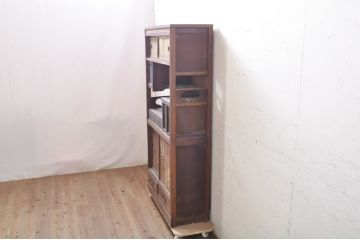 和製アンティーク　工芸家具　趣のある和の空間を演出する上品な造りの茶棚(茶箪笥、収納棚)(R-068816)