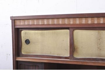 和製アンティーク　工芸家具　趣のある和の空間を演出する上品な造りの茶棚(茶箪笥、収納棚)(R-068816)