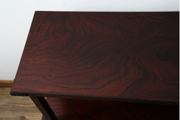 中古　美品　岩谷堂箪笥　美しい杢目と黒い金具が上質な和の雰囲気を演出する飾り棚(収納棚、戸棚、茶棚)(R-068825)