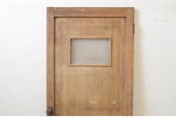 アンティーク建具　レトロな佇まいが魅力的なガラス窓付きドア1枚(木製扉、玄関ドア)(R-068836)