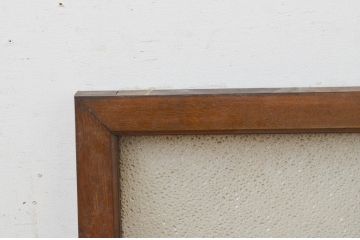 アンティーク建具　タモ材　シンプルながらも上質な造りが魅力的な明かり取り1枚(ガラス欄間、明り取り、FIX窓、フィックス、ガラス窓、嵌め殺し)(R-068841)