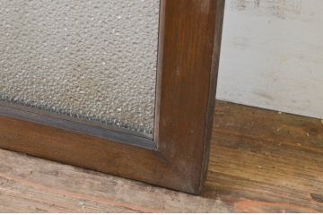 アンティーク建具　タモ材　シンプルながらも上質な造りが魅力的な明かり取り1枚(ガラス欄間、明り取り、FIX窓、フィックス、ガラス窓、嵌め殺し)(R-068841)
