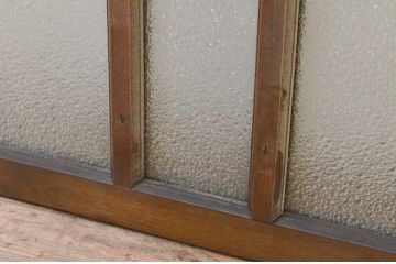 アンティーク建具　タモ材　シンプルながらも上質な造りが魅力的な明かり取り1枚(ガラス欄間、明り取り、FIX窓、フィックス、ガラス窓、嵌め殺し)(R-068841)