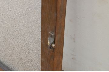 アンティーク建具　タモ材　シンプルながらも上質な造りが魅力的な明かり取り1枚(ガラス欄間、明り取り、FIX窓、フィックス、ガラス窓、嵌め殺し)(R-068841)