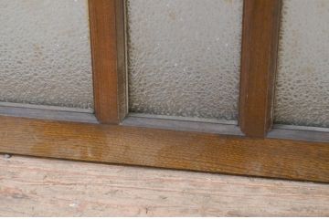 アンティーク建具　タモ材　シンプルながらも上質な造りが魅力的な明かり取り1枚(ガラス欄間、明り取り、FIX窓、フィックス、ガラス窓、嵌め殺し)(R-068842)