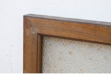 アンティーク建具　タモ材　シンプルながらも上質な造りが魅力的な明かり取り1枚(ガラス欄間、明り取り、FIX窓、フィックス、ガラス窓、嵌め殺し)(R-068842)