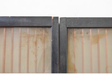 ビンテージ建具　両面ガラス　和モダンな雰囲気づくりにおすすめの書院戸2枚セット(窓、組子、引き戸、ガラス戸、ヴィンテージ)(R-068843)