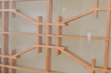 ビンテージ建具　両面ガラス　和モダンな雰囲気づくりにおすすめの書院戸2枚セット(窓、組子、引き戸、ガラス戸、ヴィンテージ)(R-068843)