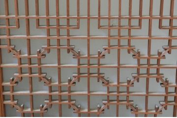 ビンテージ建具　片面ガラス　和モダンな空間を演出する組子入り書院戸2枚セット(引き戸、ガラス、ヴィンテージ)(R-068845)