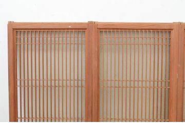 アンティーク建具　片面ガラス　上品な佇まいの腰板黒柿材入りの書院戸4枚セット(引き戸、ガラス戸、窓)(R-068846)
