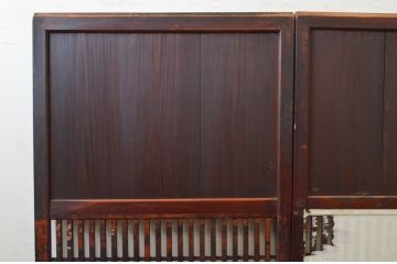 アンティーク建具　和モダンな空間作りにおすすめな格子帯戸2枚セット(引き戸、障子戸)(R-068851)