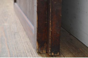アンティーク建具　和モダンな空間作りにおすすめな格子帯戸2枚セット(引き戸、障子戸)(R-068851)