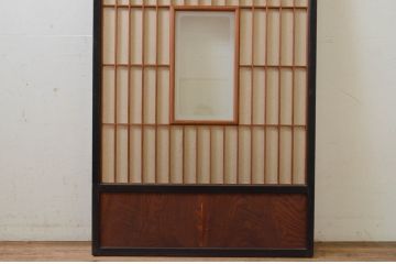 アンティーク建具　腰板欅(ケヤキ)材　和の情緒を演出する障子戸1枚(引き戸)(R-068852)