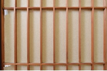 アンティーク建具　腰板欅(ケヤキ)材　和の情緒を演出する障子戸1枚(引き戸)(R-068852)