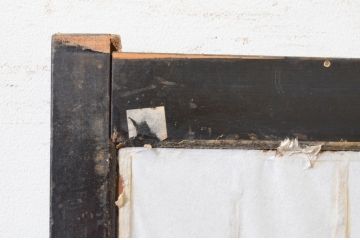 アンティーク建具　腰板欅(ケヤキ)材　和モダンな空間作りにおすすめな障子戸2枚セット(引き戸、格子戸、ガラス帯戸)(R-068855)