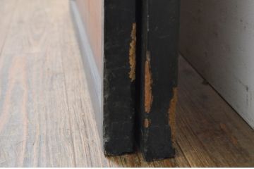 アンティーク建具　落ち着きのある和を演出する障子戸2枚セット(引き戸、ガラス帯戸)(R-068856)
