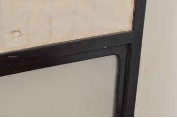 アンティーク建具　腰板欅(ケヤキ)材　上質な和を演出してくれる幅狭障子戸4枚セット(引き戸、ガラス帯戸、格子戸)(R-068858)