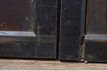 アンティーク建具　シックな空間作りにおすすめな帯戸4枚セット(引き戸、板戸)(R-068860)