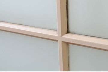アンティーク建具　ペイント仕上げ限定　レトロな雰囲気づくりにおすすめのガラス戸2枚セット(引き戸)(R-068861)
