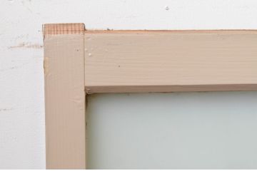 アンティーク建具　ペイント仕上げ限定　レトロな雰囲気づくりにおすすめのガラス戸4枚セット(引き戸)(R-068862)