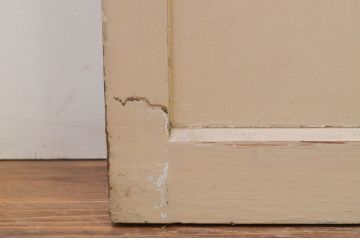 アンティーク建具　ペイント仕上げ限定　レトロな雰囲気づくりにおすすめのガラス戸4枚セット(引き戸)(R-068862)