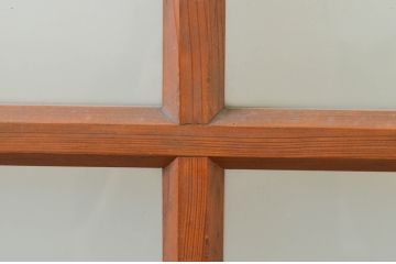 アンティーク建具　どこか懐かしい雰囲気漂う幅狭ガラス戸2枚セット(引き戸)(R-068865)