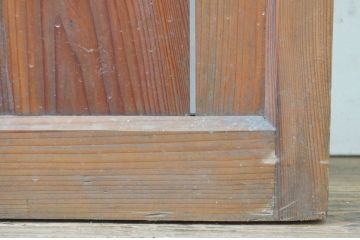 アンティーク建具　どこか懐かしい雰囲気漂う幅狭ガラス戸2枚セット(引き戸)(R-068865)