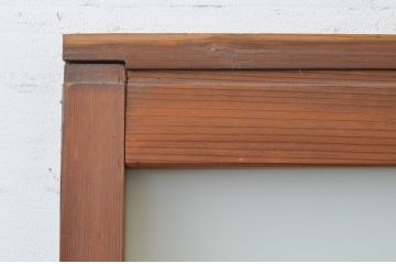 アンティーク建具　どこか懐かしい雰囲気漂う幅狭ガラス戸2枚セット(引き戸)(R-068865)