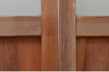 アンティーク建具　どこか懐かしい雰囲気漂う幅狭ガラス戸2枚セット(引き戸)(R-068865)