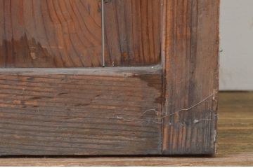 アンティーク建具　どこか懐かしい雰囲気漂う幅狭ガラス戸2枚セット(引き戸)(R-068865)