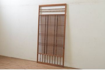 アンティーク建具　涼しげな和の空間づくりにおすすめな夏戸1枚(簾戸、御簾戸、簀戸、葭戸、夏障子、すど、引き戸)(R-068866)