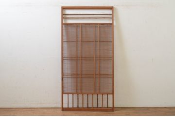 アンティーク建具　涼しげな和の空間づくりにおすすめな夏戸1枚(簾戸、御簾戸、簀戸、葭戸、夏障子、すど、引き戸)(R-068866)