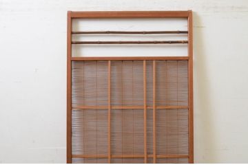 アンティーク建具　涼しげな和の空間づくりにおすすめな幅狭夏戸1枚(簾戸、御簾戸、簀戸、葭戸、夏障子、すど、引き戸)(R-068867)