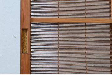 アンティーク建具　涼しげな和の空間づくりにおすすめな幅狭夏戸1枚(簾戸、御簾戸、簀戸、葭戸、夏障子、すど、引き戸)(R-068867)